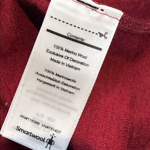Smartwool Burgundy Quarter-Zip Pullover Size Men's Large - Picture 7 of 7